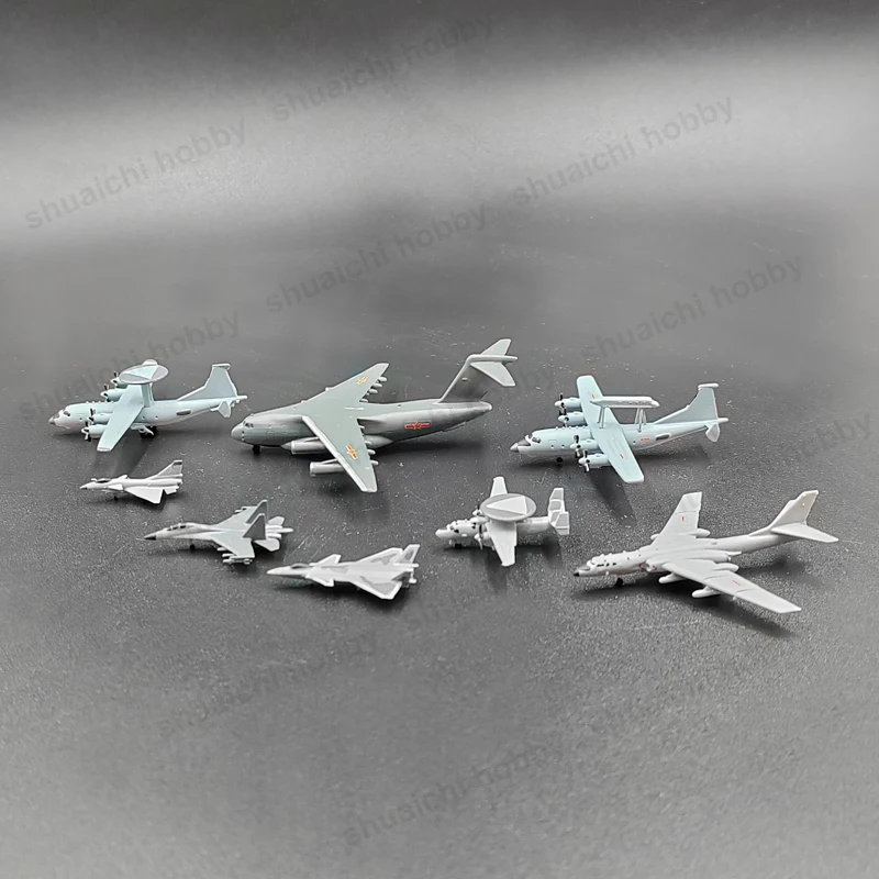 1Set Fighter Jet Model 1/700 Scale Transport Aircraft Fighting Airplane DIY Colored Finished Product Collection Models Ornaments