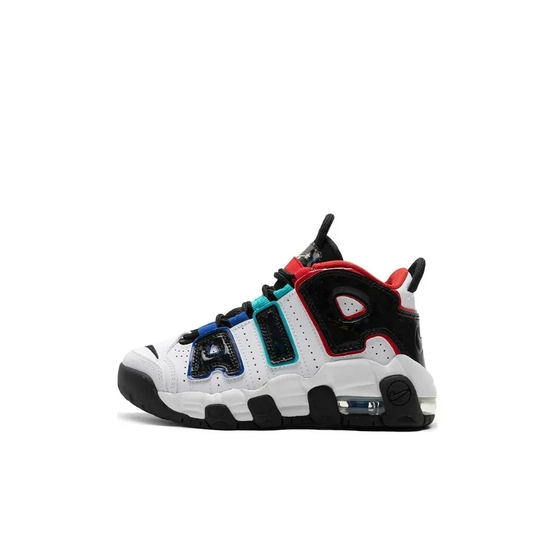 Nike Air More Uptempo PU Children's Basketball Shoes Kids Leather Pumps Mid-top Casual Sports Shoes for Boys and Girls