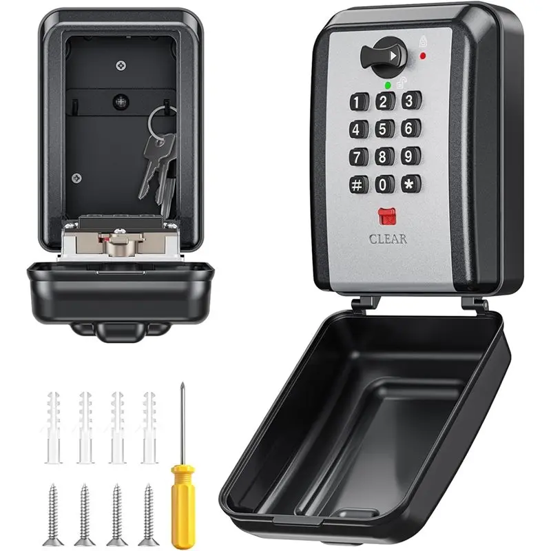 

ABBP-Key Lock Box With 12 Digit Combination Lockbox For Keys With Resttable Code,Large Capacity & Weatherproof Outdoor