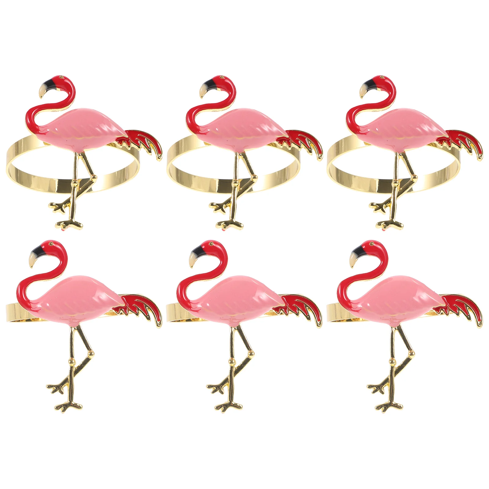 

6 Pcs Flamingo Shaped Napkin Rings Unique Table Decorations Home Kitchen Supplies Easy Clean Long Life Bright Colors
