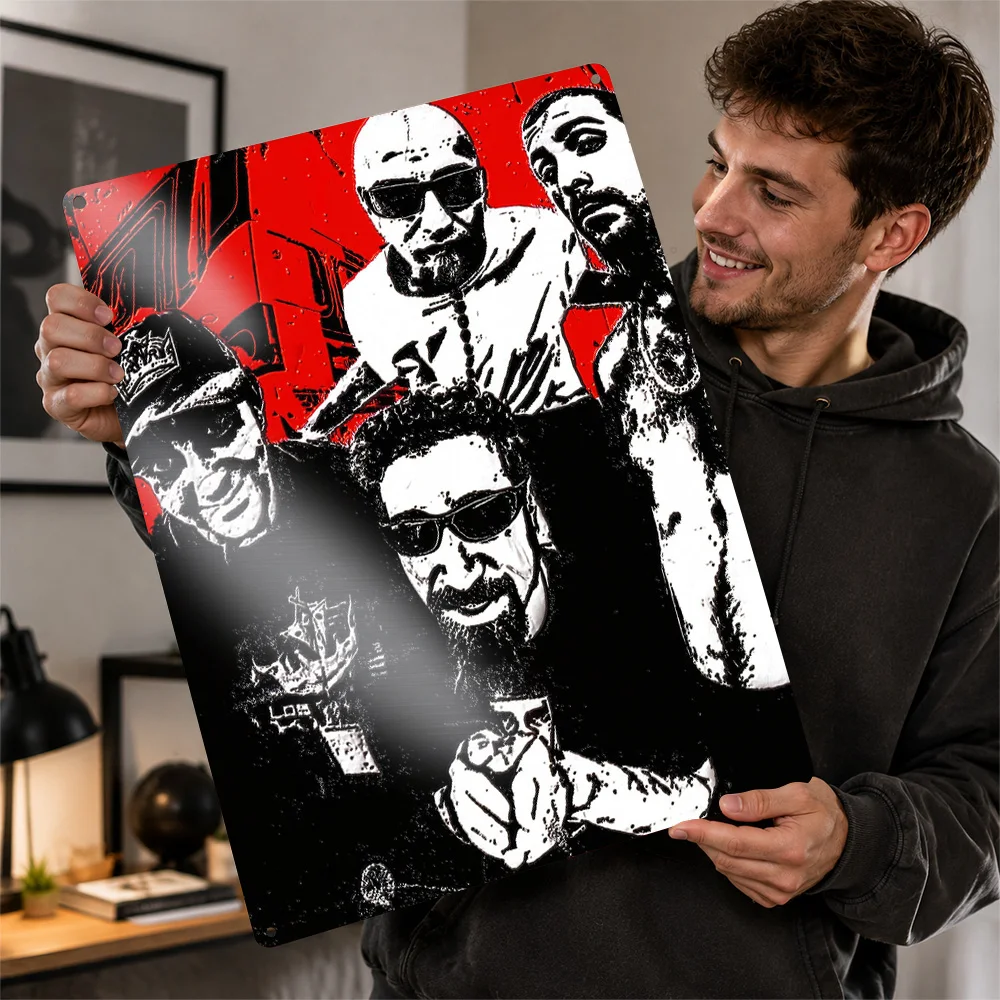 System Of A Down Portraits Textured Metal Poster Graphic Wall Art For Music Studio Customized Aluminum Sign Rock Fan Gift Idea