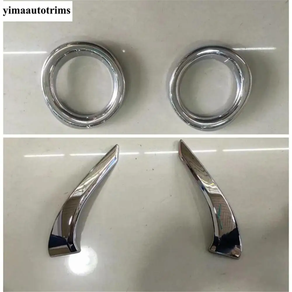 Car Front Fog Light Lamp Eyebrow Strip Ring Circle Decoration Cover Trim For Mazda 2 Demio 2015 - 2023 ABS Chrome Accessories