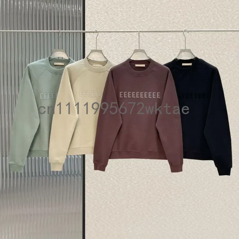 

Double Line Men's Round Neck Sweatshirt Luxury Design Double Row Silicone Letter Sweater Top Couple High Street Pullover Sweater