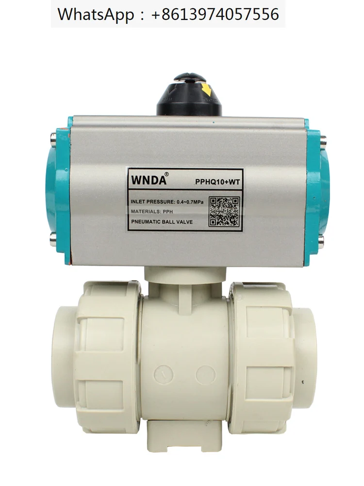 

Hot melt pph pneumatic ball valves PPR plastic live connection double routing chemical switch quick shut-off valve