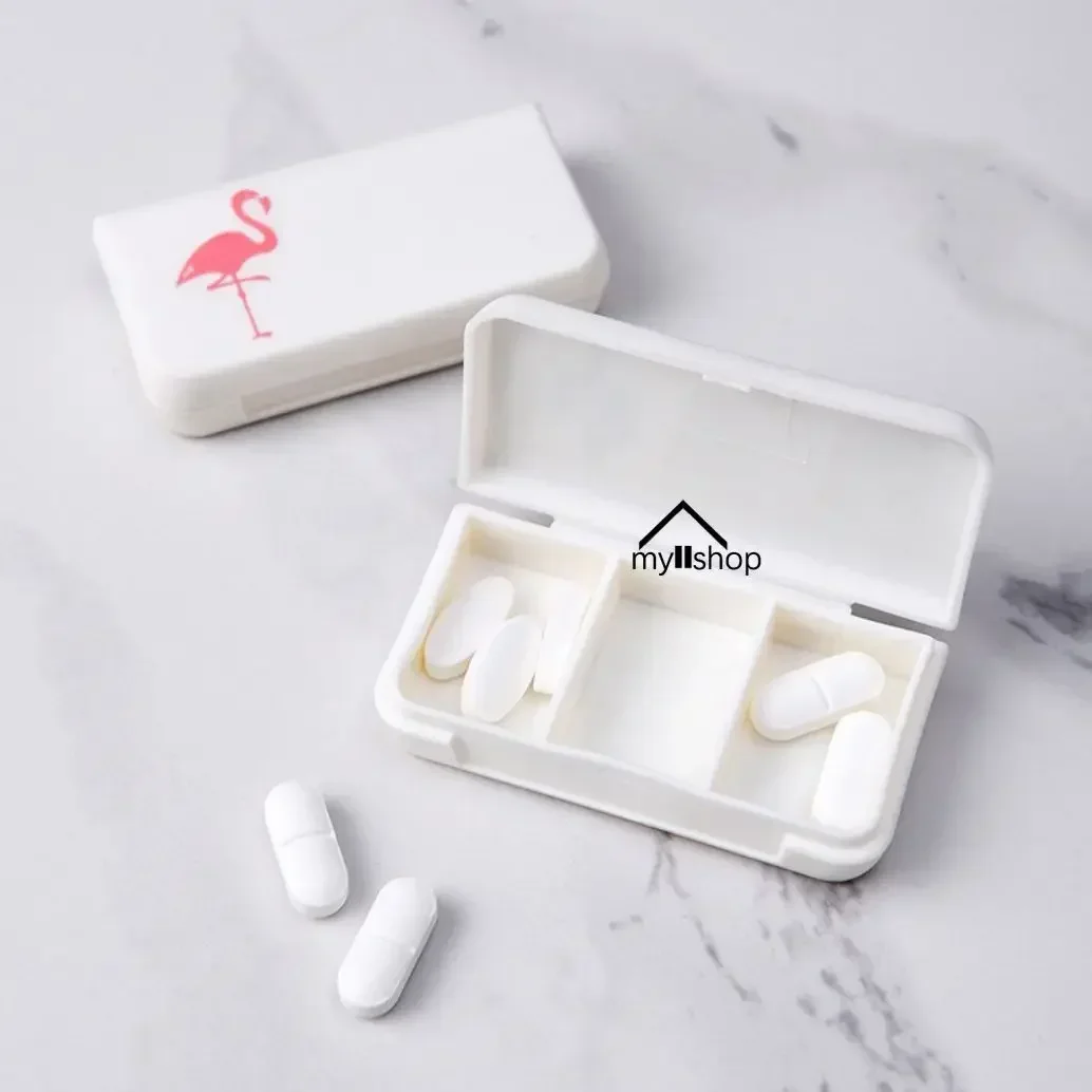 3 Grids Mini Pill Case Plastic Travel Medicine Box Cute Small Tablet Pill Storage Organizer Box Holder Container Dispenser Case