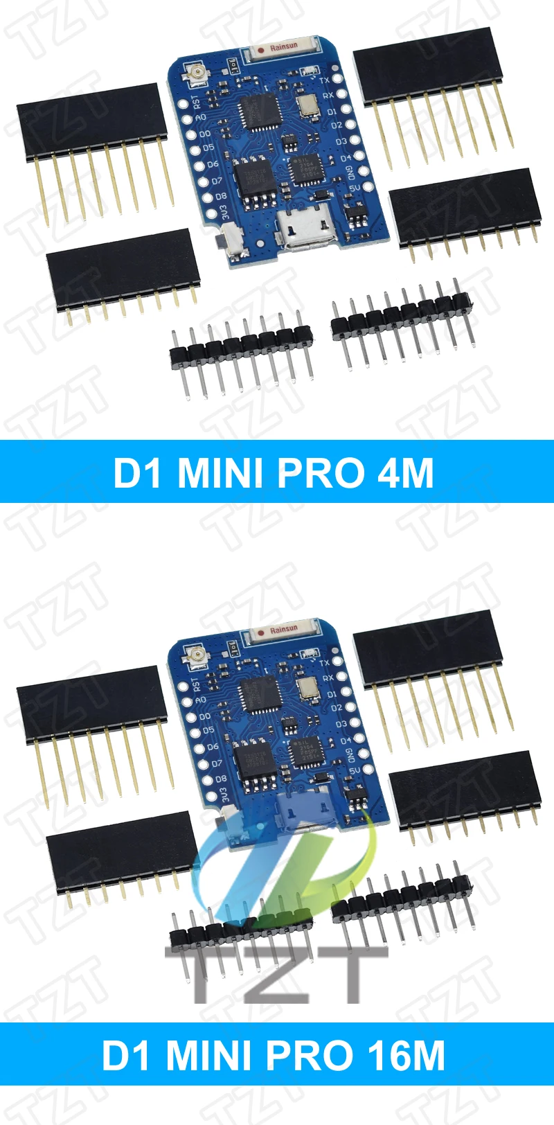 WeMos D1 Mini Pro V3.0 NodeMcu TZT 4 MB/16 MB Bytes Lua WIFI Internet of Things Entwicklungsboard basierend auf ESP8266 CH340G Nodemcu V2 – Detail 20