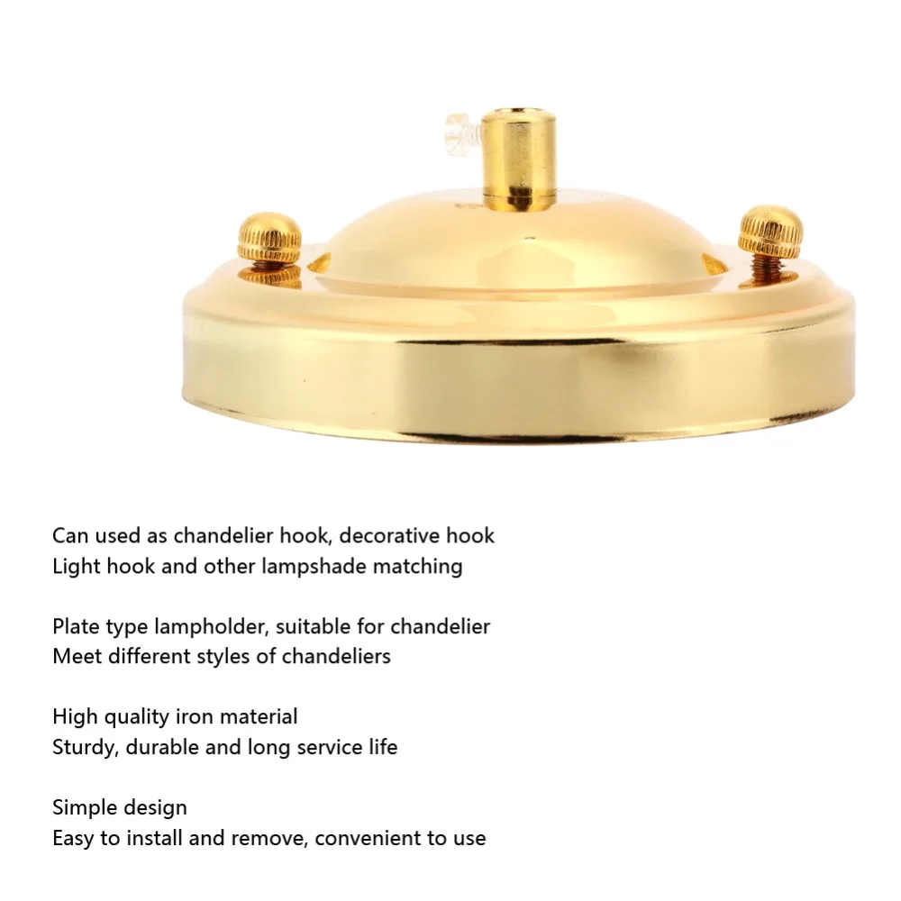 2 Pack Iron Material Ceiling Light Hook Gold or Antique Bronze Chandelier Plate Holder Chandelier Hook Accessory Indoor Lighting