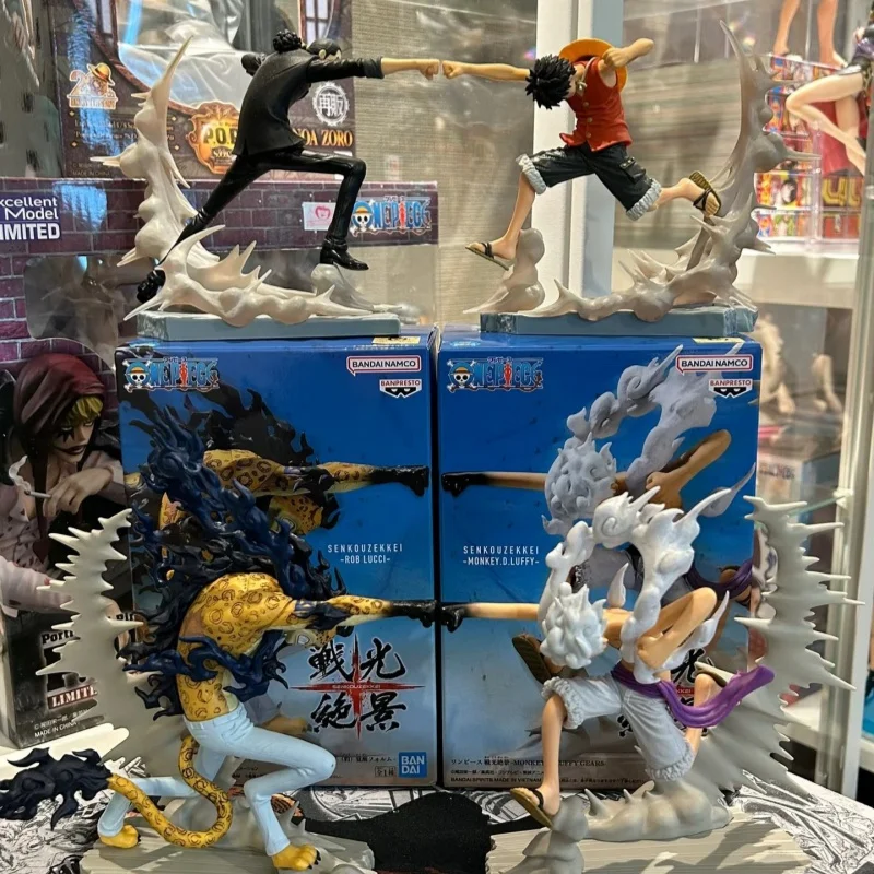 20 Years Later Boxing Original One-Piece Monkey D Luffy Gear5 Nika Rob Lucci Senkozekkei Anime Figure Pvc Collectible Model Toy