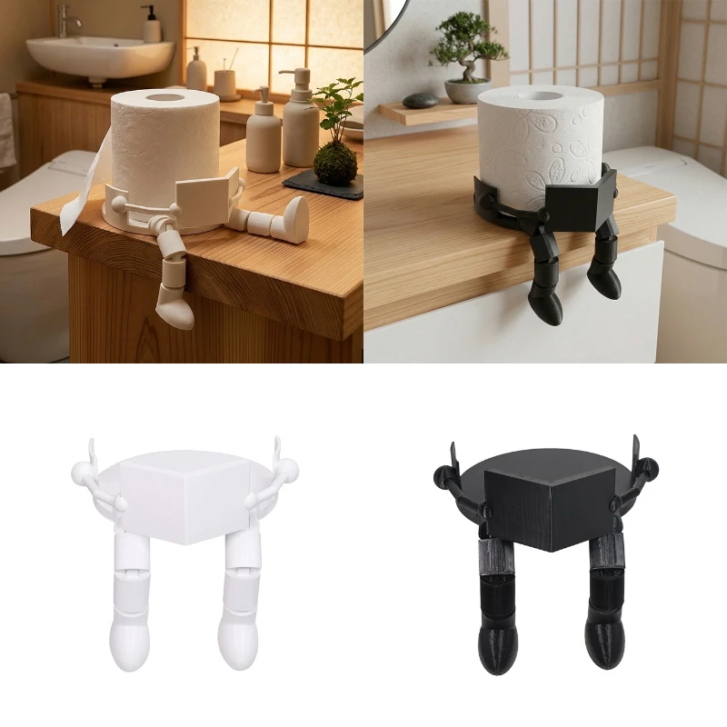 3D-Gedruckter Kreativer Toilettenpapierhalter Abnehmbare Gelenke Praktisches Kunstobjekt Badezimmer-Dekoration