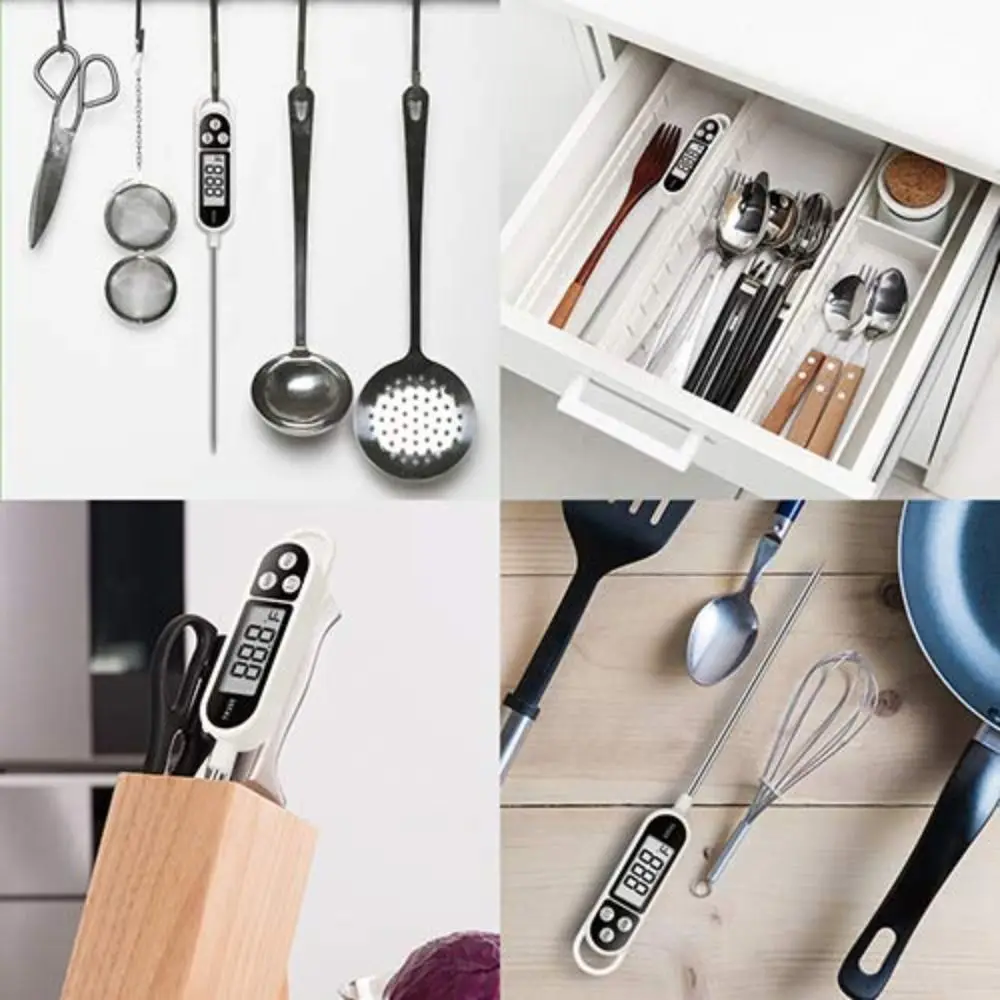 

TP300 Probe Food Thermometer Stainless Steel Long Probe Electronic Display Digital Food Thermometer Accurate Kitchen Tools Water