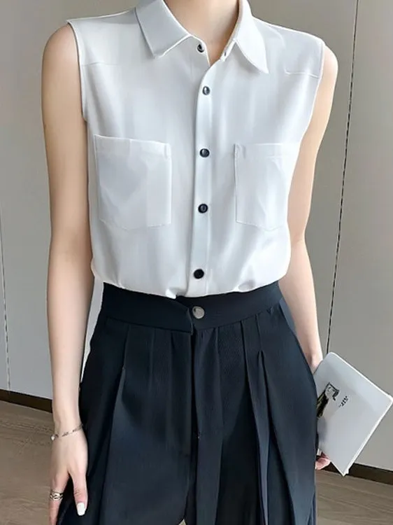 Faionable mat Commute Sle Svel irt Doppio ket Top snellente Miscela di poliestere Vestibilità regolare Primavera Estate
