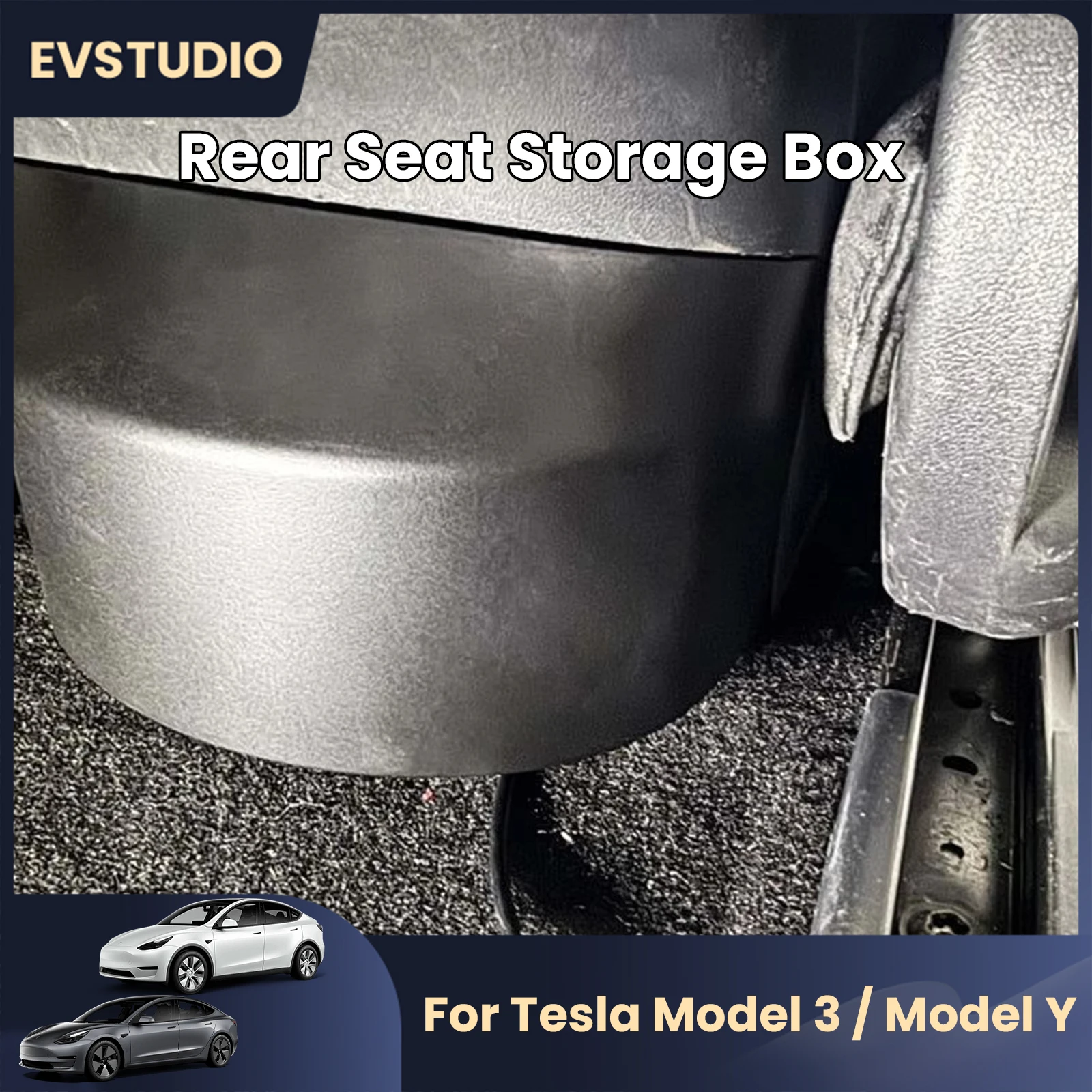 

Rear Seat Storage Box for Tesla Model 3 Model Y Air Vent Interior Backseat Tray Cargo Storage Bins Box Organizer Car Accessories
