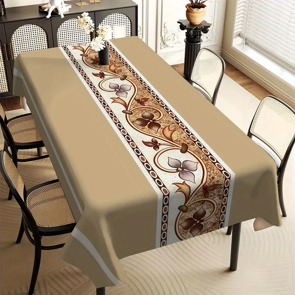 VIKAMA American Style Vintage Table Runner with Floral Jacquard Weave for Coffee Table Living Room Home Decor Outdoor Picnic Mat
