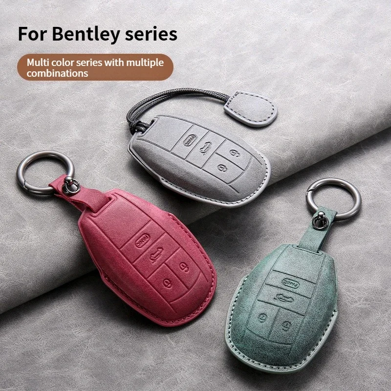 Smart Key Protective Cover for Bentley Flying Spur Continental GT Bentayga Mulsanne PU Car Remote Keychain Accessories
