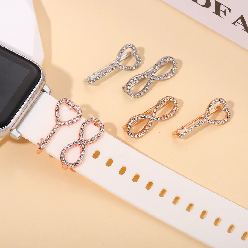 Dây Đeo Cao Su Quyến Rũ Cho Dây Đeo Thông Minh Tim Sáng Tạo Trang Trí Móng Tay Charm Phụ Kiện Dành Cho Iwatch Sport Vòng Đeo Tay Hạt Charm Trang Sức