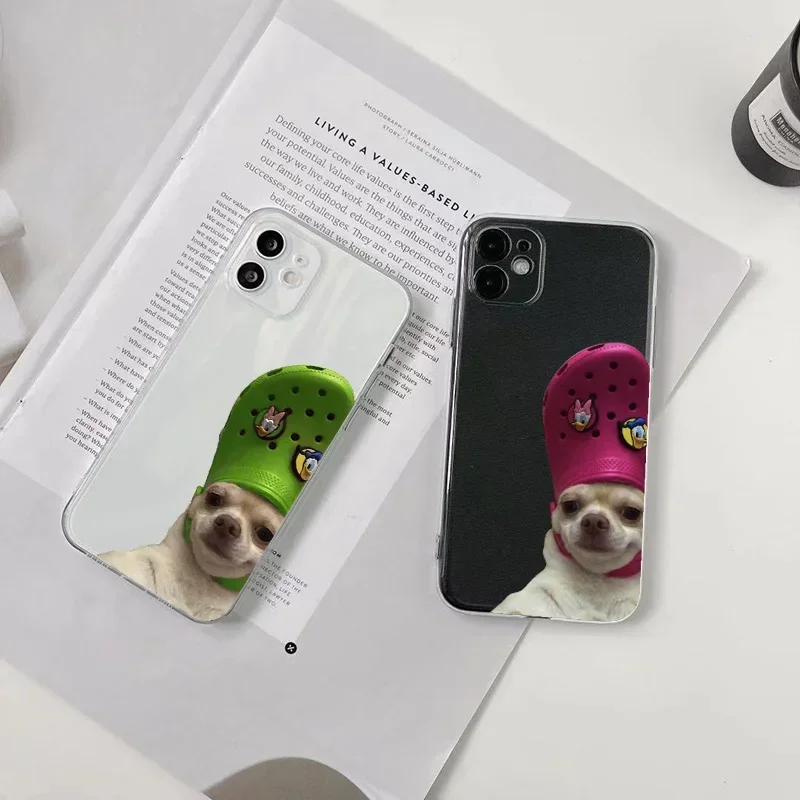 Creative Dog with Shoes Phone Case for IPhone 16 15 14 Pro Max 11 12 13 Mini XS X XR Plus SE2 Animal Clear Soft TPU Cover Fundas