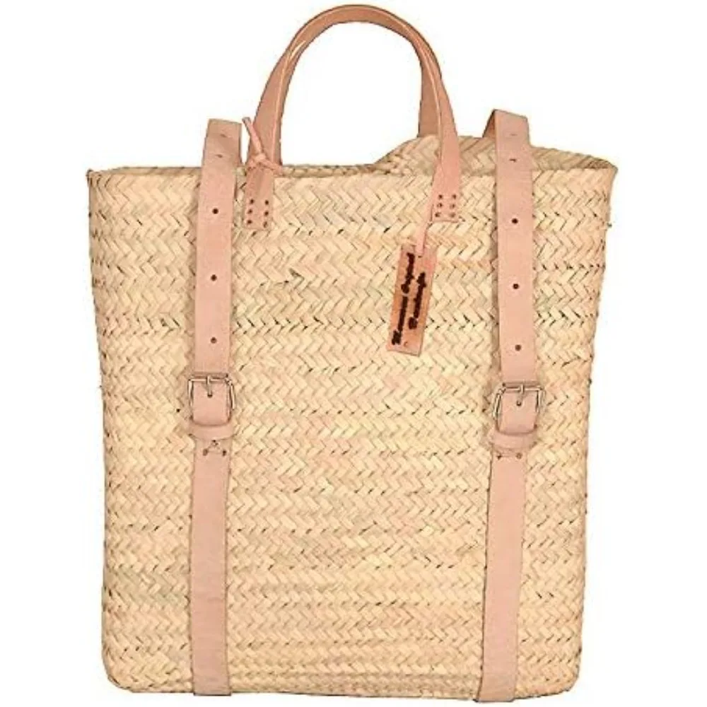 

straw bag made, shopping and picnic baskets, Traditional Moroccan bag, Leather made bags