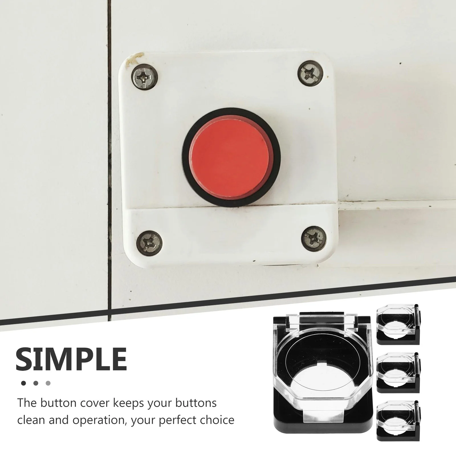 

4Pcs Emergency Stop Button Protective Covers Transparent Durable Protector for Safety Guard Electrical Machinery Home Garage