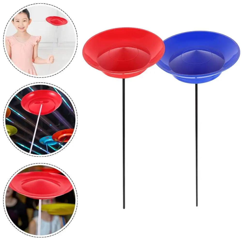 Plaques rotatives de jonglage colorées avec bâtons, entraînement, divertissement, plaque rotative en plastique, accessoires de compétences de cirque