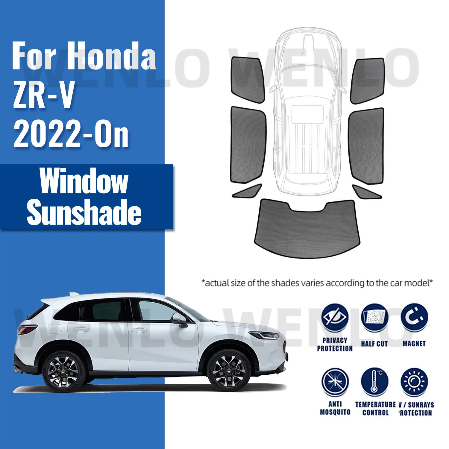 

For Honda ZRV ZR-V 2022 2023 2024 Magnetic Car Sunshade Shield Front Windshield Frame Curtain Rear Side Window Sun Shade