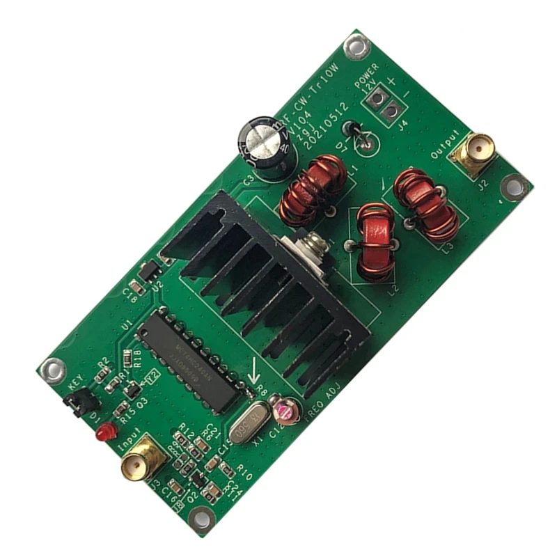 Amplifier QRP Radio CW Transmitter Finished Board 13.56Mhz 1mW 10W Gains 40DB Transmission Finished Board