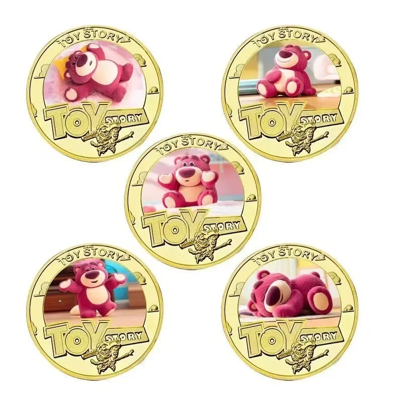 

Disney Toy Story Lotso Commemorative Coin Anime Figure Q Figural Cartoon Anime Souvenir Coins Decoration Christmas Birthday Gift