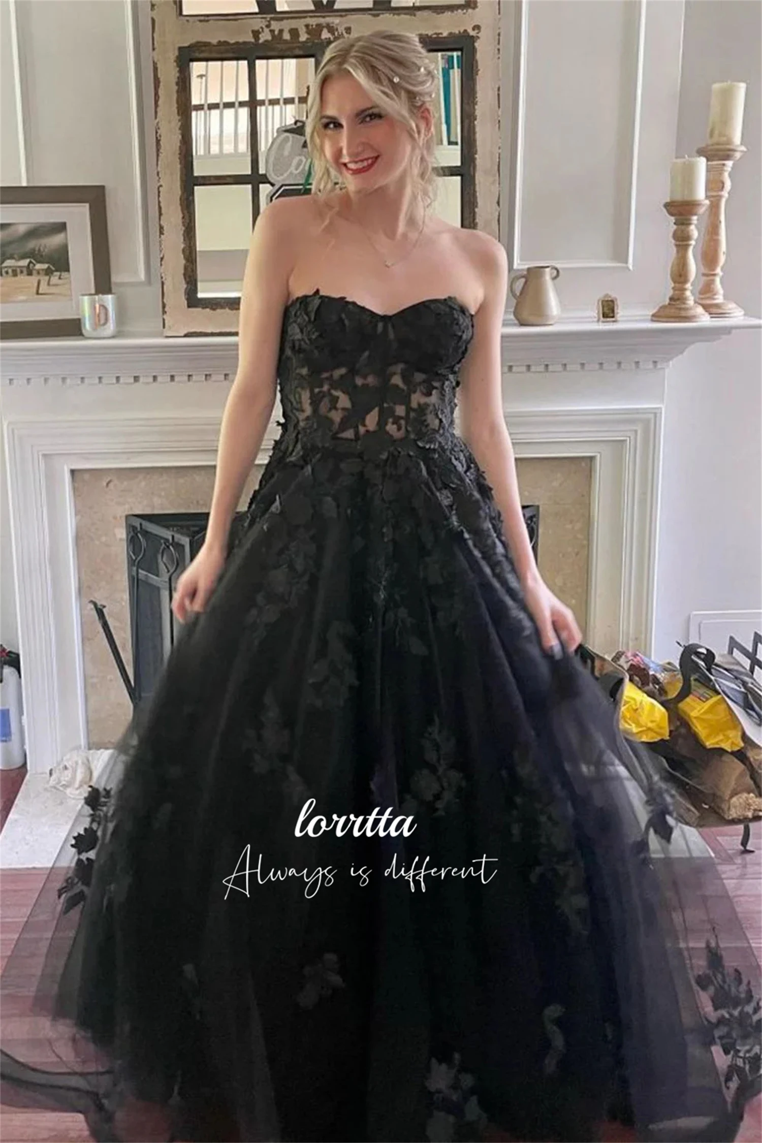 Lorrtta Graduation Gown Mesh Applique Ball Gala Dresses Woman 2024 for Party Dress Women Elegant Luxury Robe De Soiree Femmes