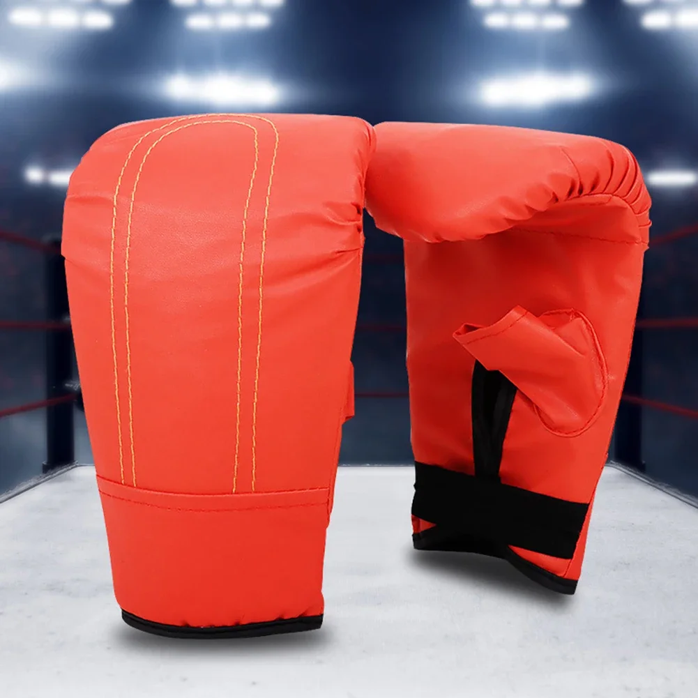 Professional Boxing Gloves PU Leather Kick Boxing Gloves Wear Resistant Punching Training Gloves Adults Kids Sports Supplies - view 3