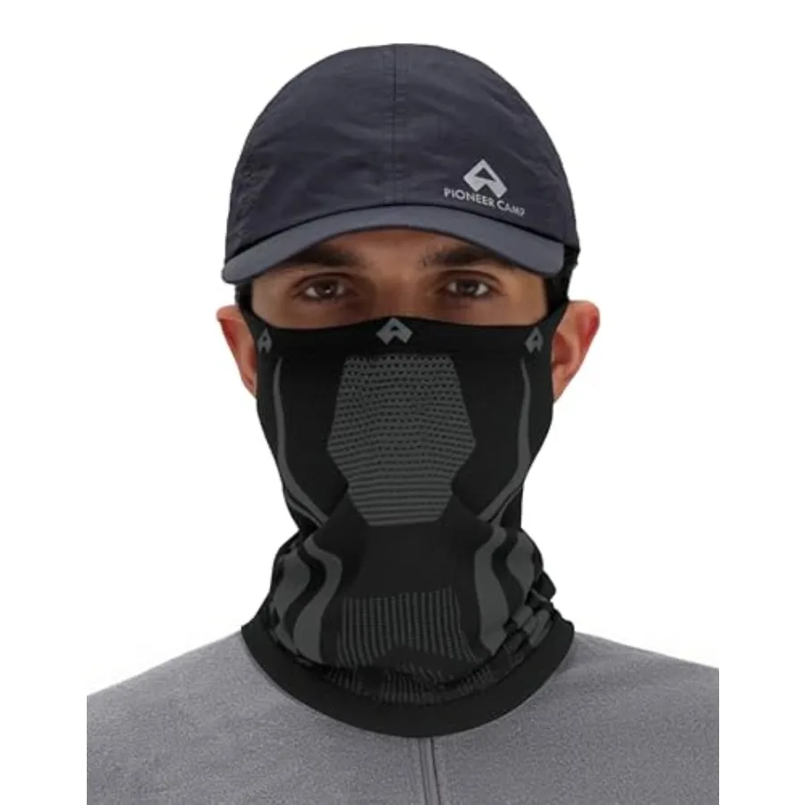 

Pioneer Camp Breathable Neck Gaiter with Ear Loops, Sun and Dust Protection Face Mask Windproof All-Season for Men Women