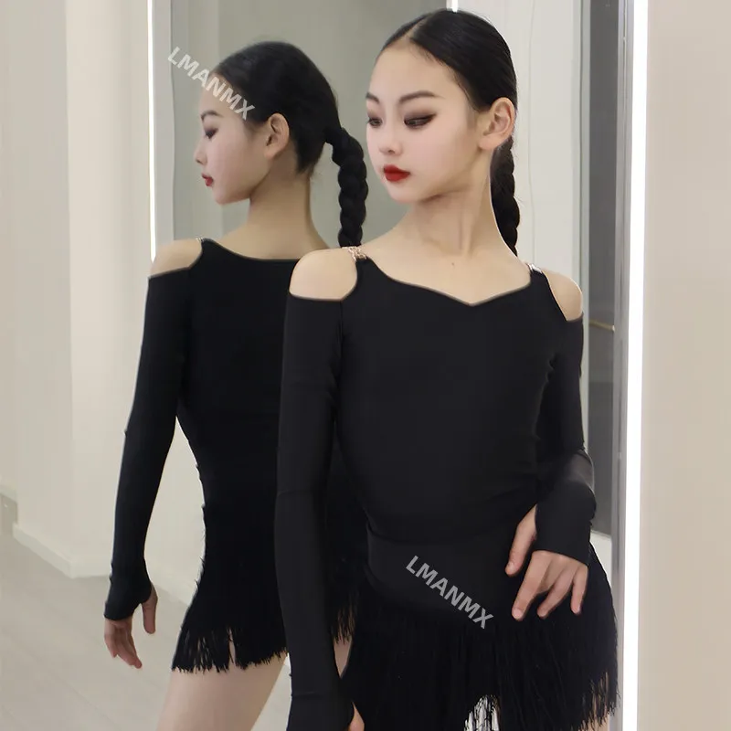 Costumi di danza latina autunno e inverno 2025 per l'allenamento delle ragazze e costumi di danza per bambini