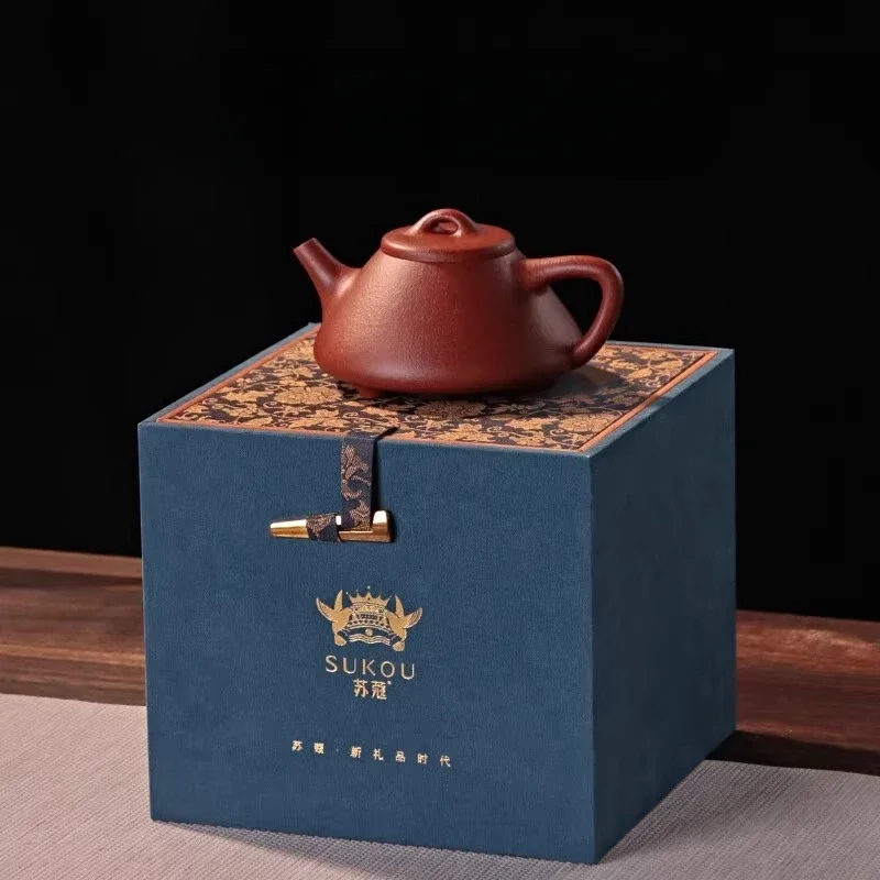 Yixing Raw Ore Thin Tire Downhill Mud Purple Clay Pot Xishi Pot Pure Handmade Kung Fu Tea Set Tea Holiday Gifts