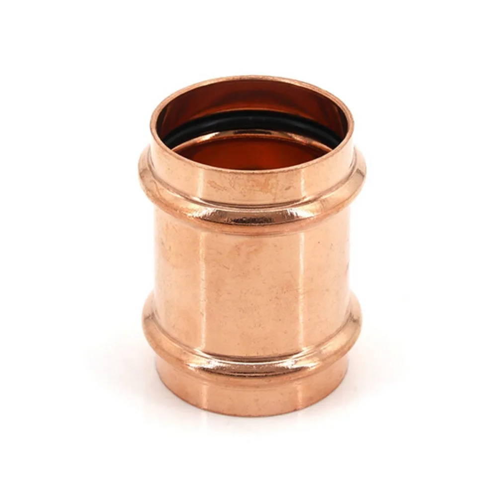 ID 15-54mm Purple Copper Double Clamp Pressure Pipe Fittings Direct V-shaped Clamp Pressure Straight Through Water Pipe Joint