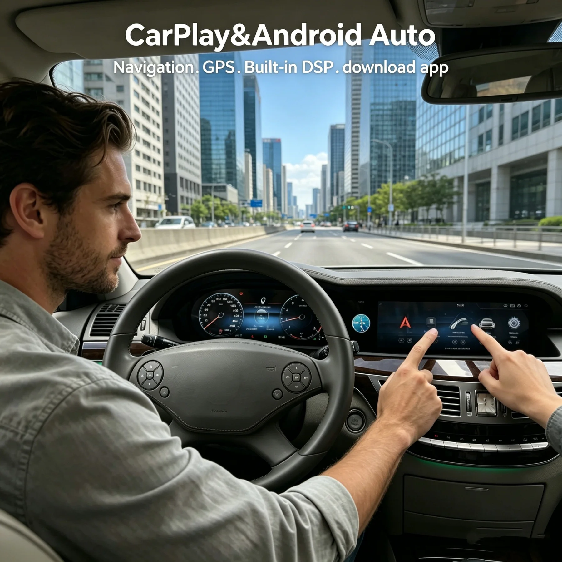Wireless Carplay For Benz S Class W221 S250 2006 -2013 Android Auto Video Player GPS Car Radio 3-in-1 Integrated LCD Dual Scree