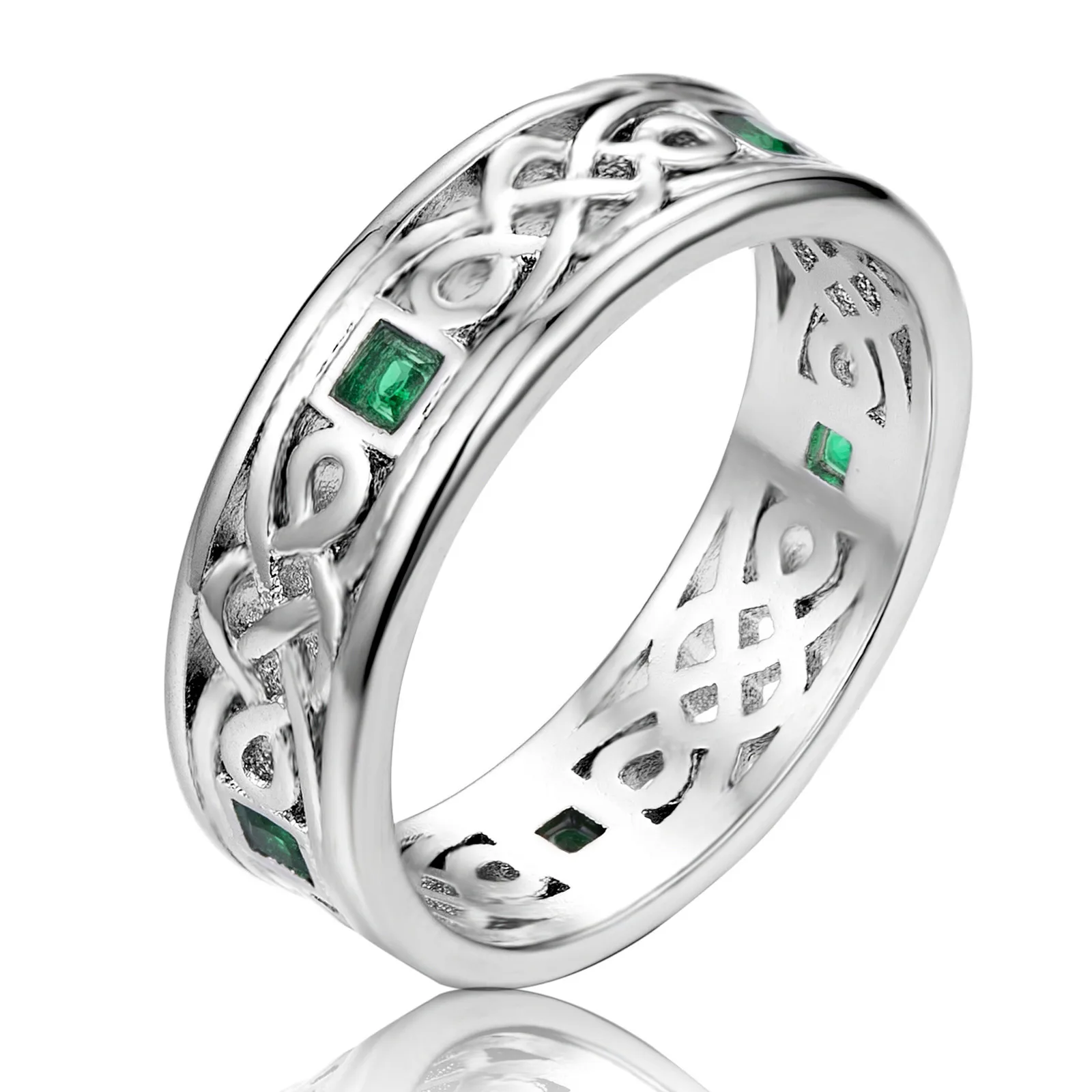 Fashion S925 Sterling Silver Ring Jewelry Adorned With Brilliant Zircon And Special Emerald Perfect For Party And Daily Matching