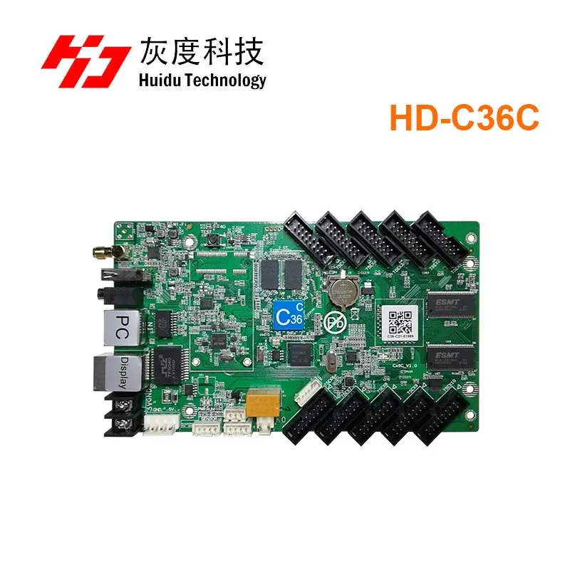 Huidu-pantalla LED a todo Color C16C C36C Asynch, tarjeta de Control Wi-Fi, compatible con aplicación móvil, Control inalámbrico para pantalla de poste LED