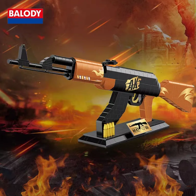 BALODY New Toy Gun Puzzle Block High Reduction Classic Sniper Rifle Telescopic Sight Design Tabletop Decor Kids Birthday Gift