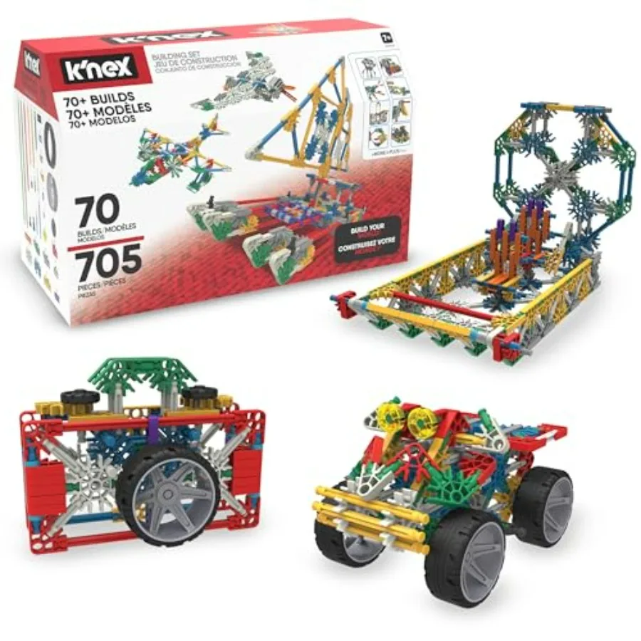 

K'NEX 70 Model Building Set 705 Pieces STEM Learning Creative Play Set for Ages 7+ Multicolor