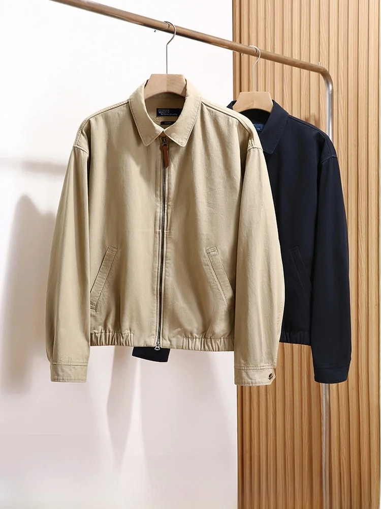 

Классическая куртка-харрингтон G9 из двухцветного хлопка с воротником-стойкой, мужская, в стиле ретро, для охоты, на молнии