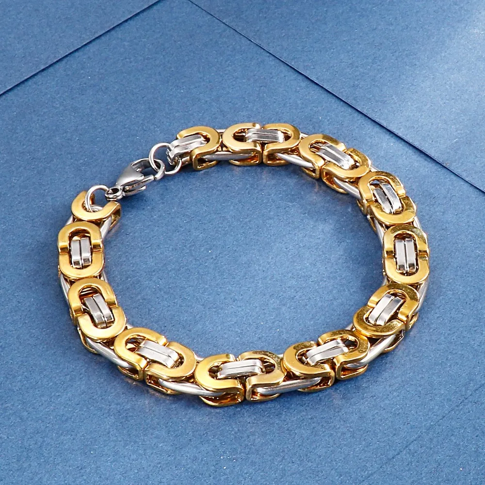 الهيب هوب التيتانيوم الصلب شقة الرجال سوار سوار فاسق الفولاذ المقاوم للصدأ مجوهرات شخصية الثقيلة مكتنزة