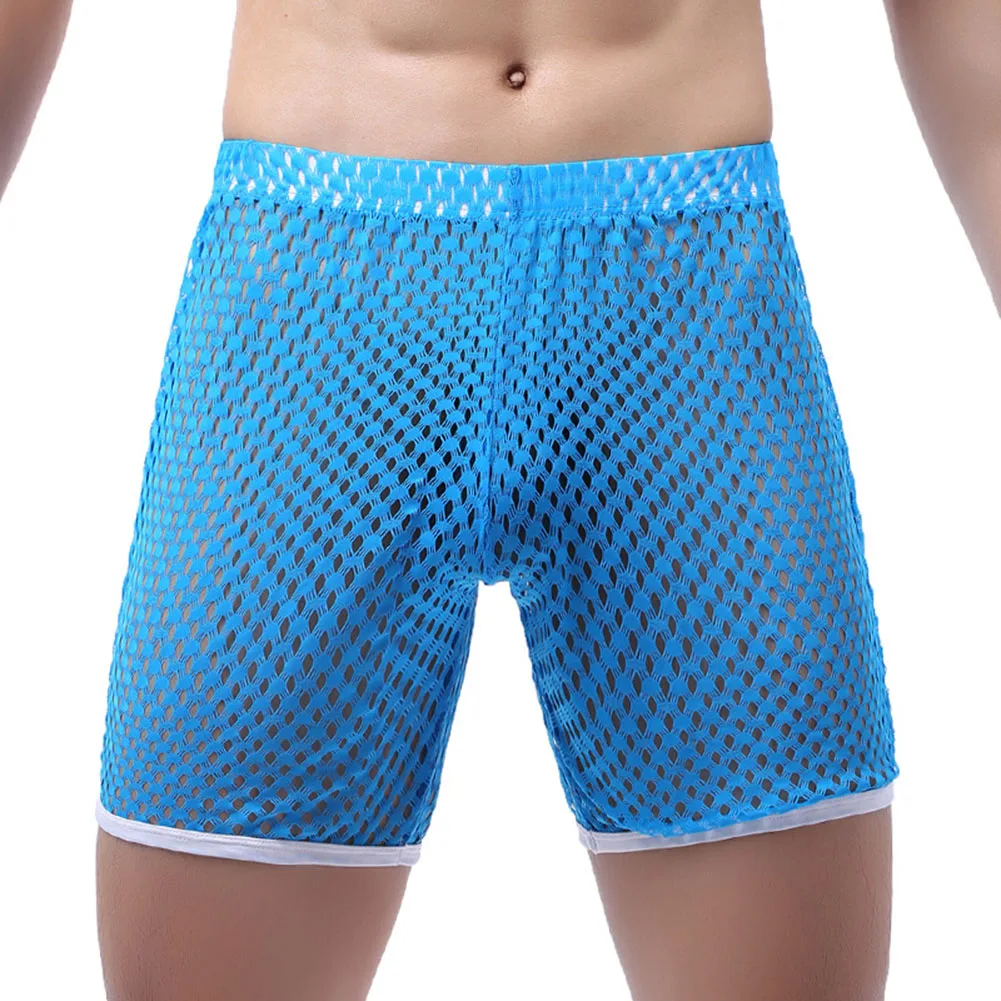 

Мужские сетчатые сексуальные шорты, дышащие свободные трусы, нижнее белье, удобные тонкие боксеры, мужские трусы