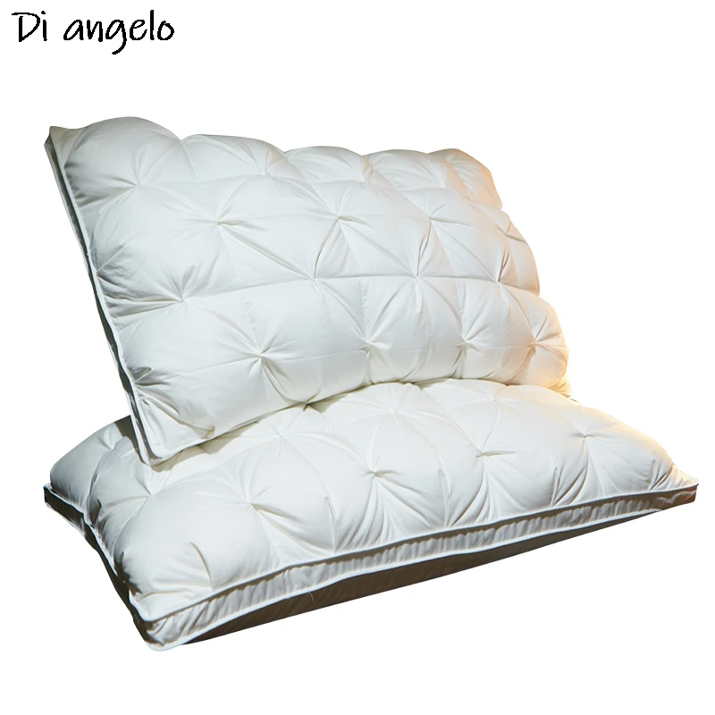

48*74cm luxury 3D style rectangle white goose/duck down feather bedding pillows down-proof cotton shell free shipping #SW
