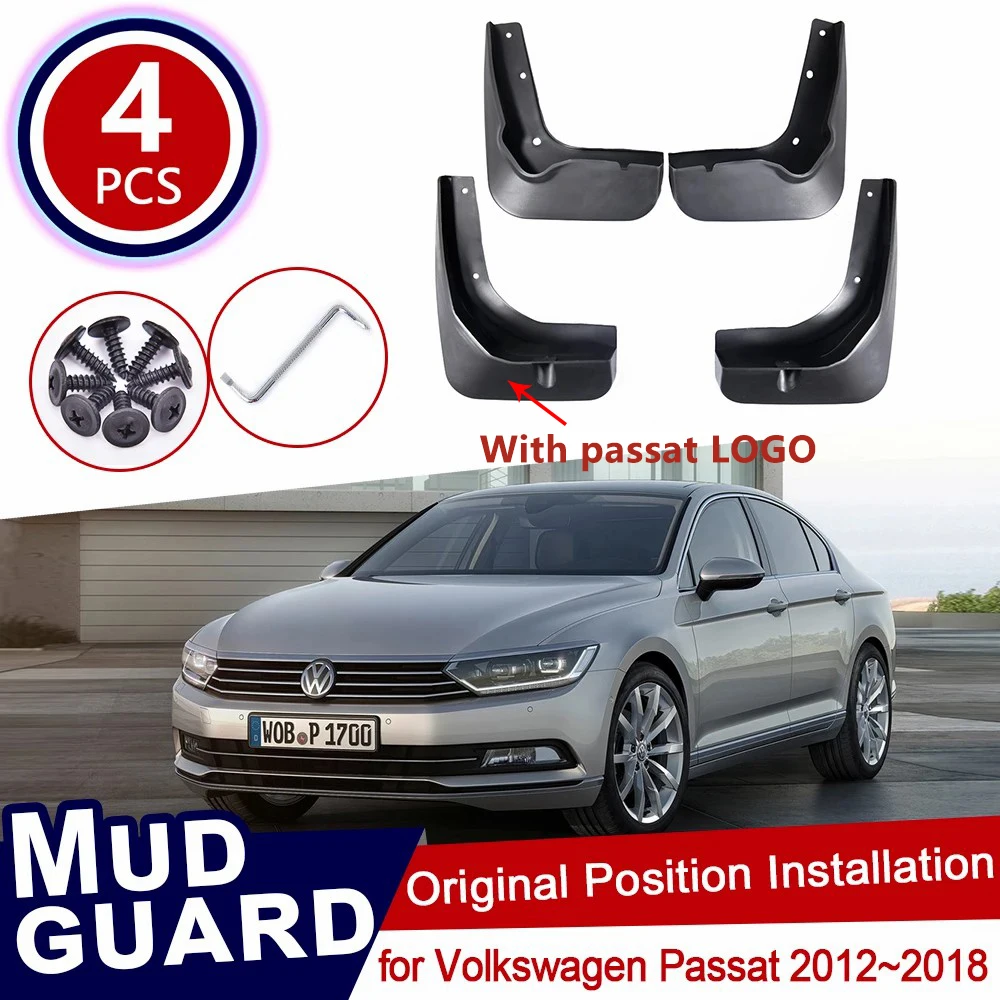 

for Volkswagen VW Passat 2012~2018 4Pcs Set Car Mud Flaps Front Rear Mudguard Splash Guards Fender Mudflaps 2013 2014 2015 2016