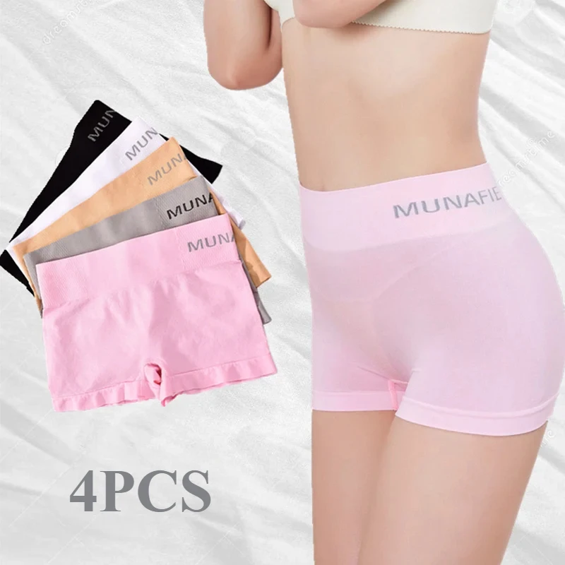 4Pcs Women Safe Short Tight for Women Seamless Safety Pants Under Shorts Female Shorts Style Boxer S
