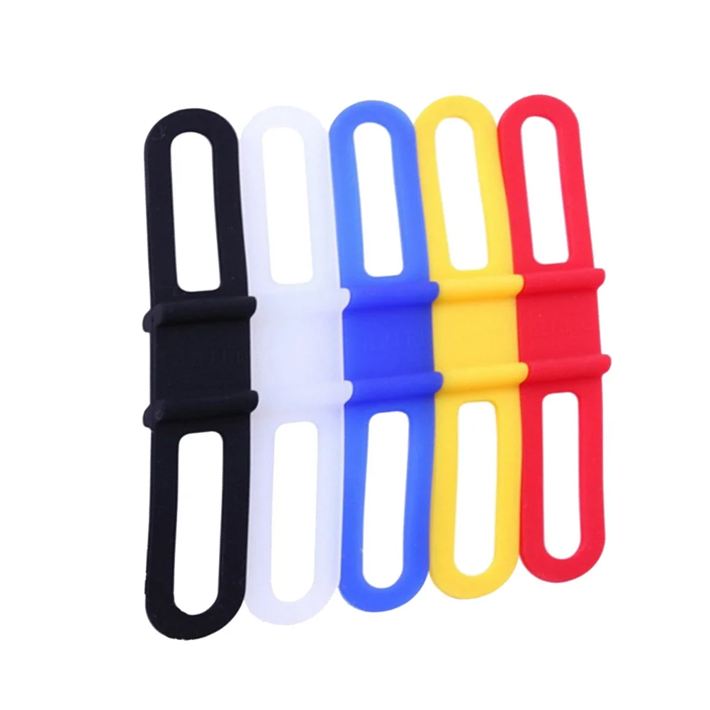 5Pcs Universal Silicone Bike Strap Band Easy-Mount Clamp for Flashlight Phone Tool Bottle Holder Flashlight Mount