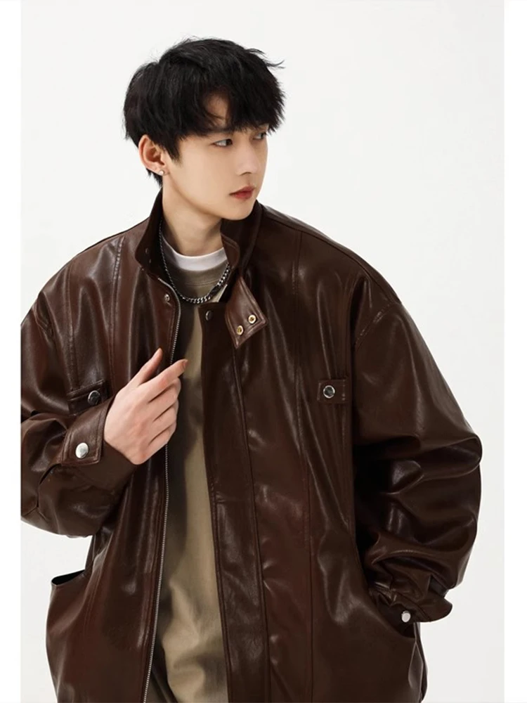 

Vintage American Sle Motorcycle Jaet Men's Spring Autumn Leather Coat Flight MA Jaet Youthful Energy Casual Faion