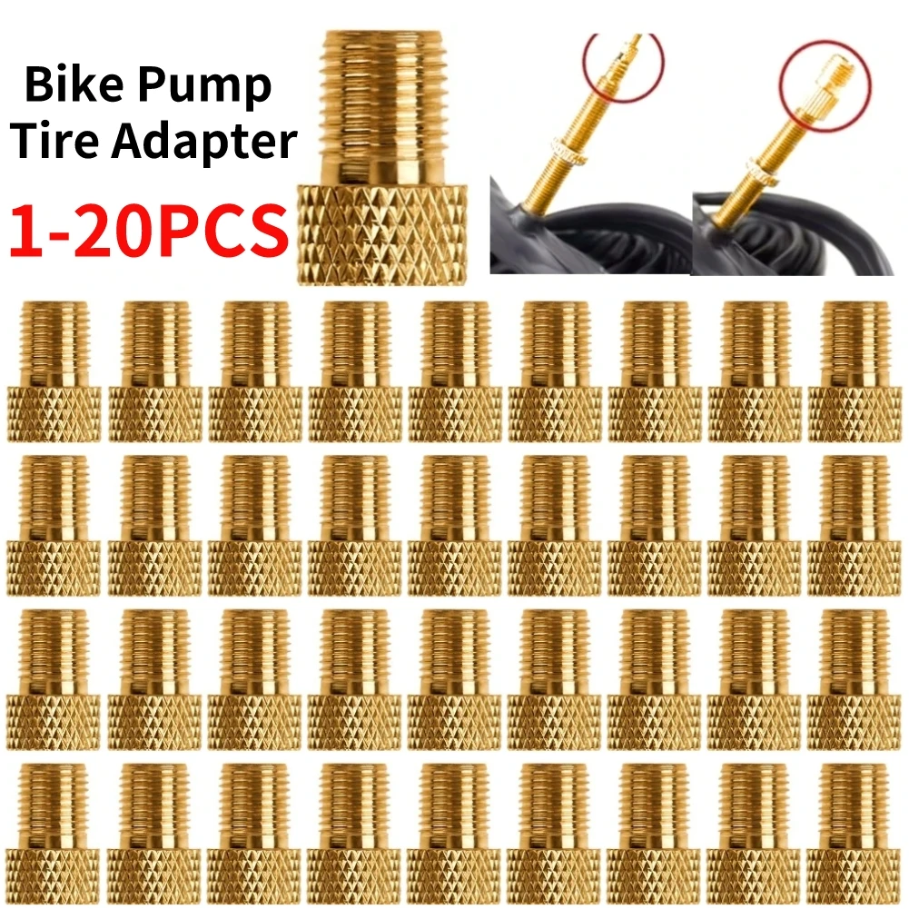 5-30pcs Presta To Schrader Adaptors Aluminum Alloy Tire Valve Connectors Copper Bike Pump Tire Adapter Bicycle Parts