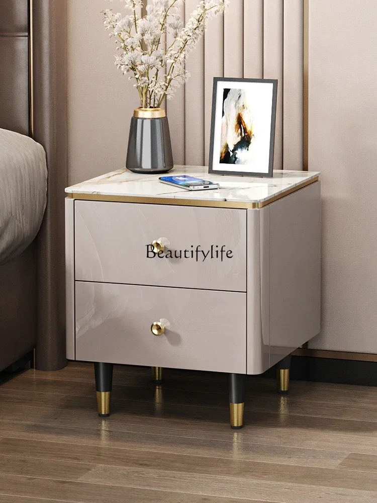 

XXLight luxury rock slab bedside table Small simple modern ultra-narrow bedroom bedside locker