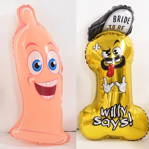 1 قطعة كبيرة Salgy شكل ورقة بالون توديع العزوبية حزب نفخ القضيب الثدي بالون لعروس الزفاف لتكون حفلة الديكور الكرات الأرضية أعلى 12 مبيعات نفخ حزب القضيب - No1