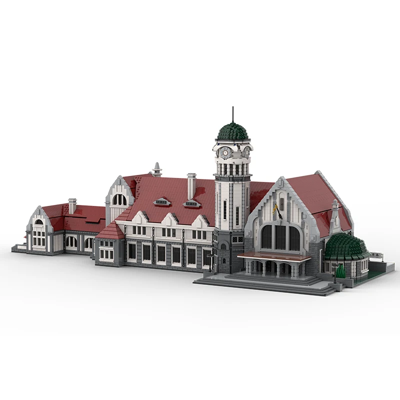 

MOC-93444 Modular Street View Jinan Old Railway Station Creative Building Block Street View Model Children's Toy Gift