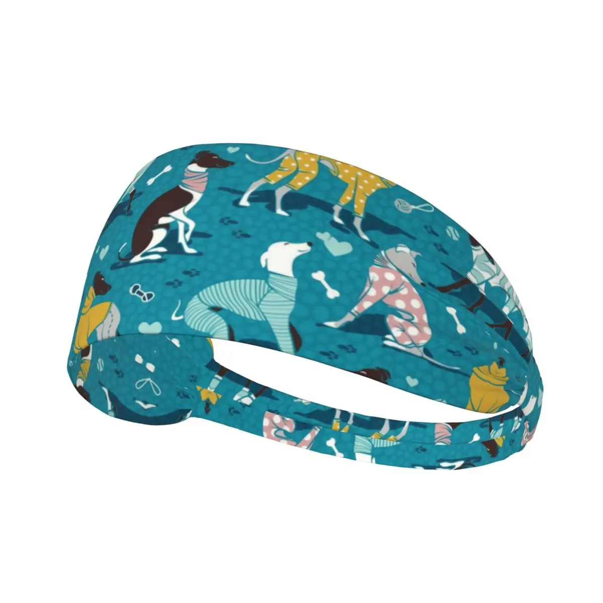 Custom Cute Greyhounds Dog Athletic Sweatbands Women Men Non Slip Absorbent Whippet Sighthound Pet Headband Yoga